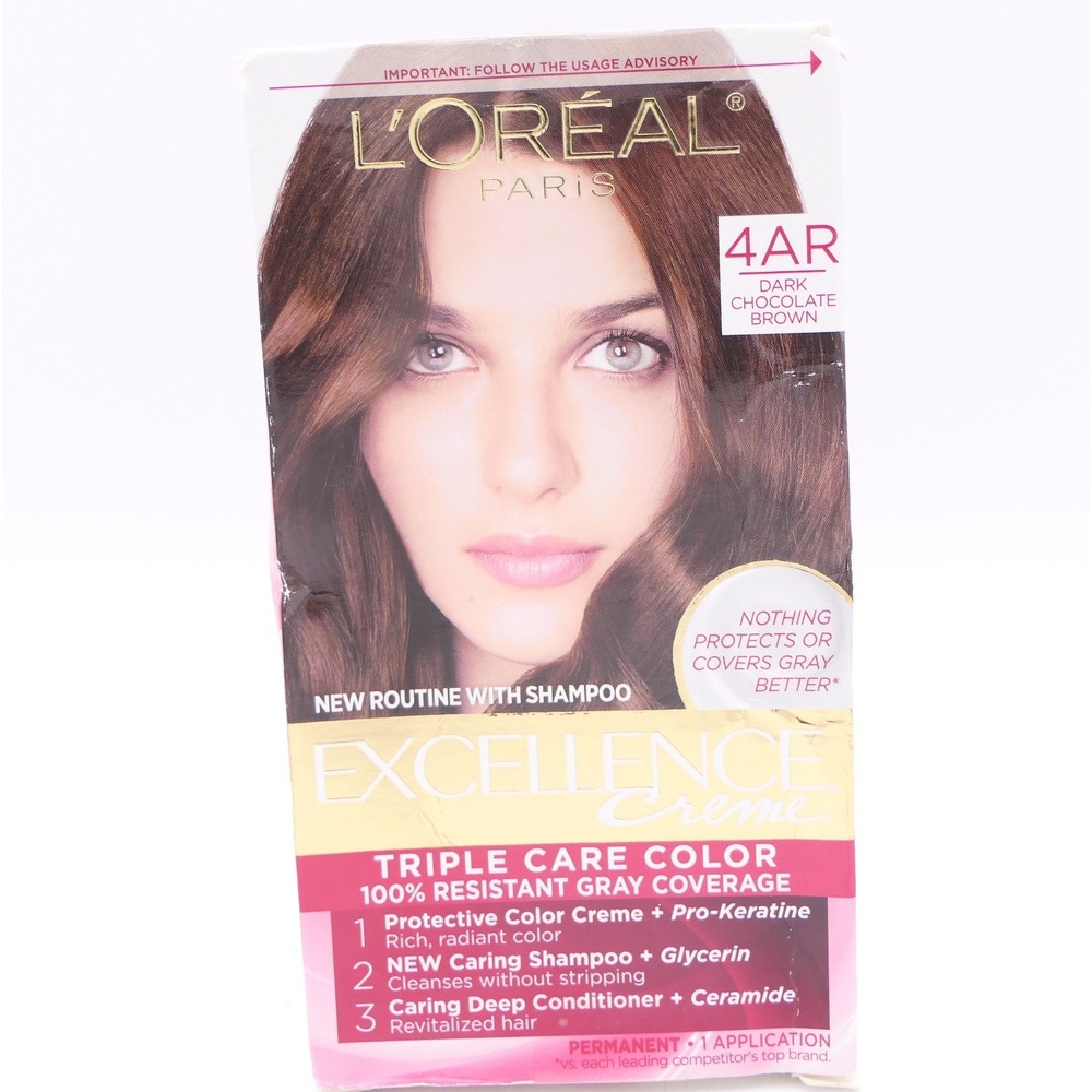 L'Oreal Excellence Creme Permanent Hair Color Dye 4AR Dark Chocolate Brown
